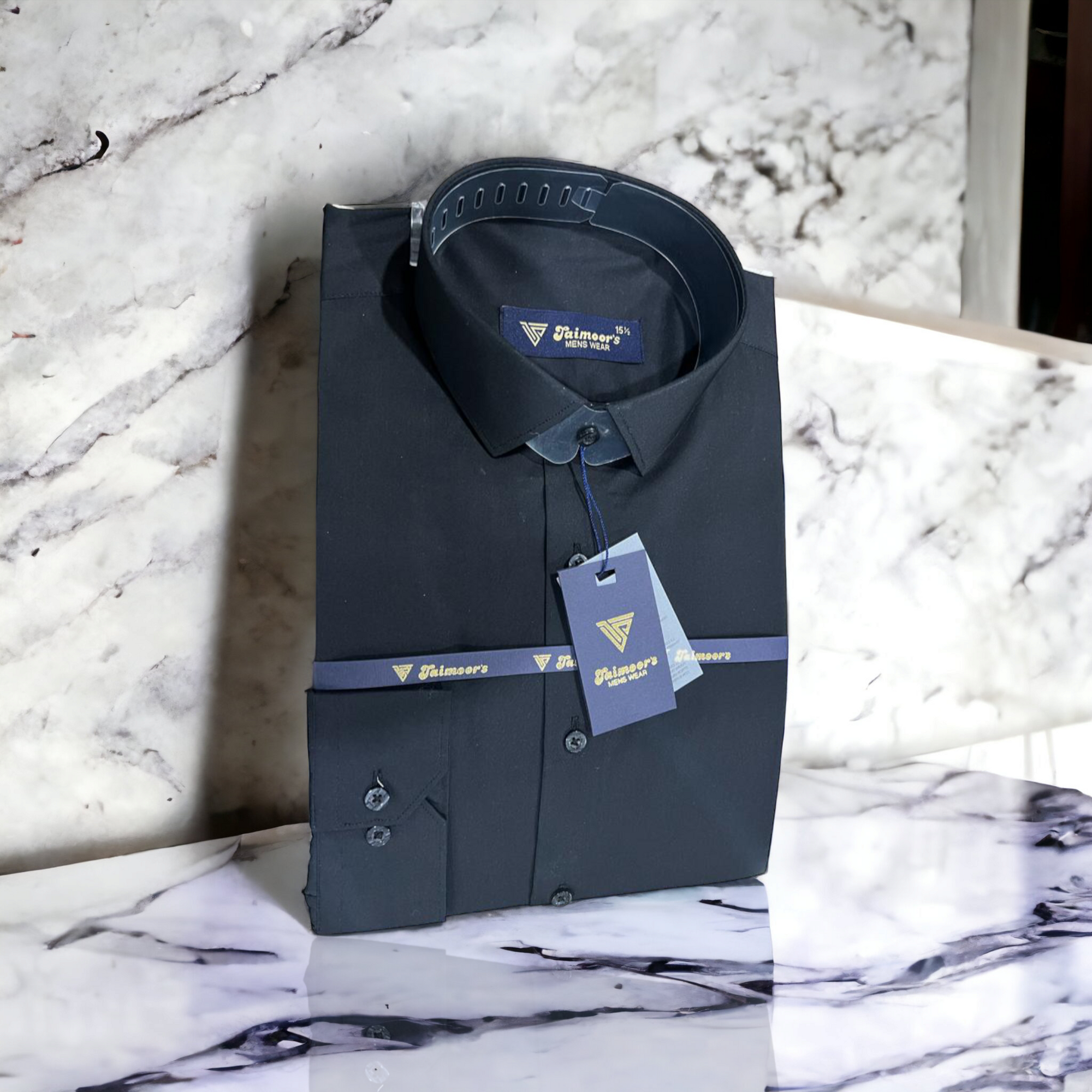Black formal dress shirt