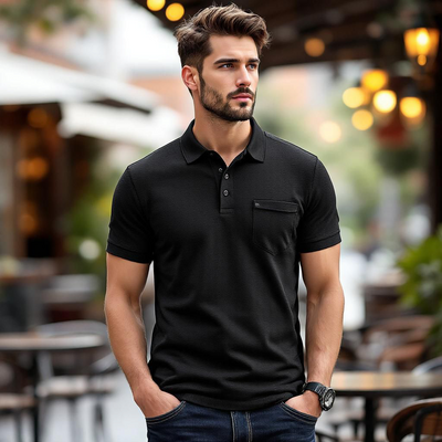 polo shirt black