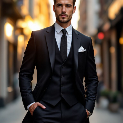 Three  Piece Suit black